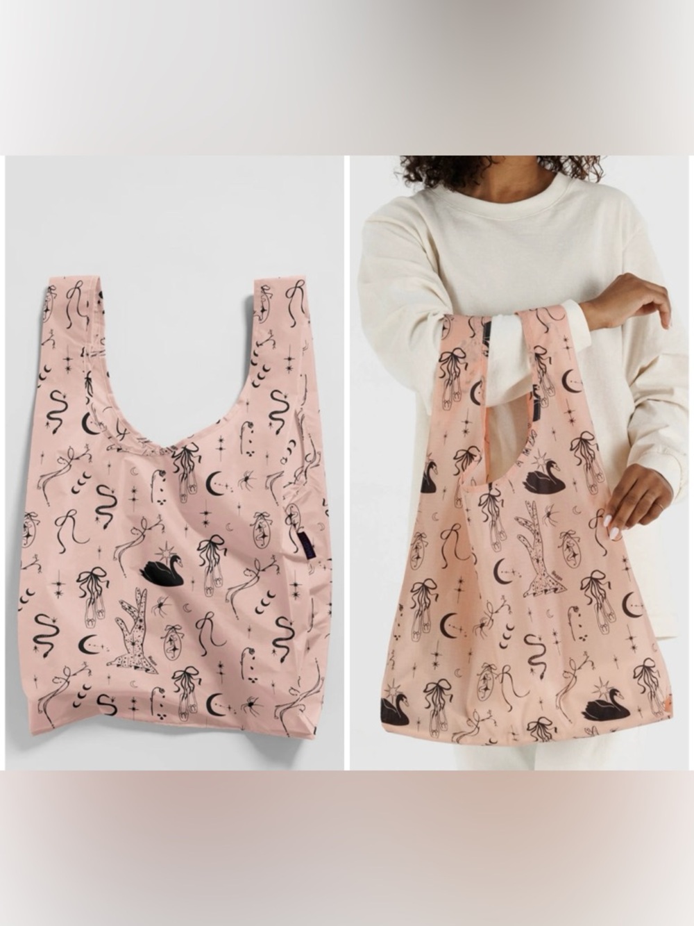 NWT Urban Outfitters BAGGU Patterned Standard Reusable Tote Bag Ballet Icons OS